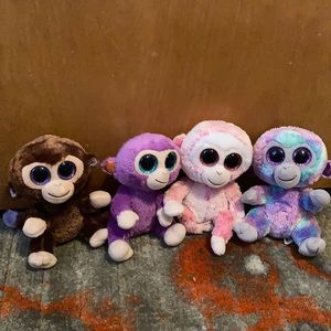 4 pack beanie boo monkeys